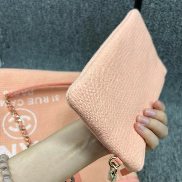 100% Authentic CHANEL DeauVille Cloth Satchel - Picture 14 of 16